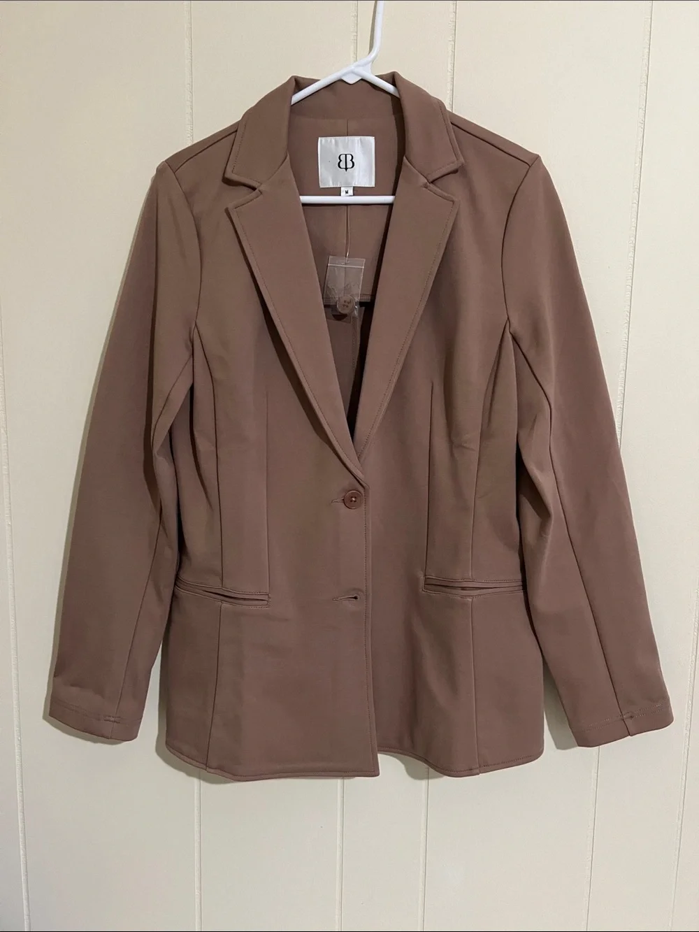 NWOT Betabrand Women's Tailored Light Brown Blazer Jacket Size M